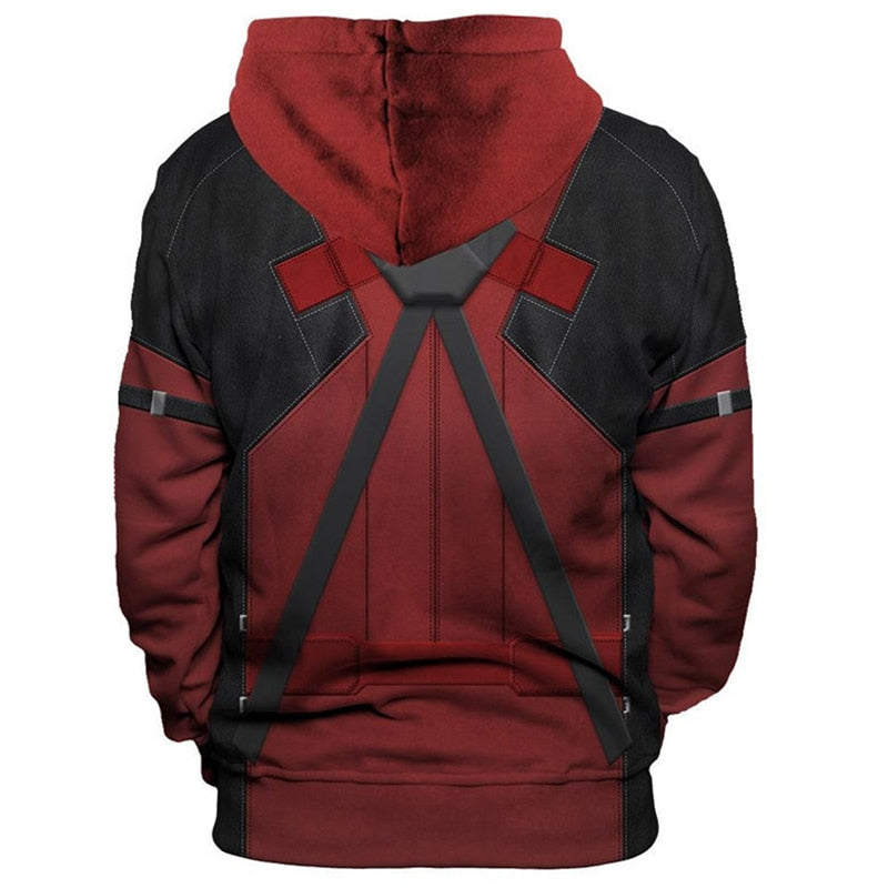 Deadpool 3d Hoodie 3D Impreso con capucha Cardigan Ropa Hombres Suéter Halloween Csoplay Disfraz S-5XL