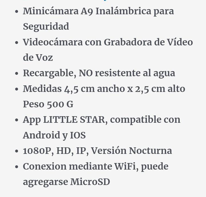 Mini camara de seguridad (wifi)