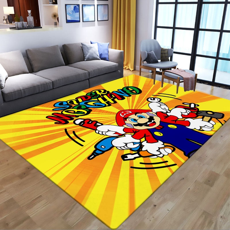 Super Marios Anti-slip Bath Mat Mario Bro Rectangle Floor Carpet Living Bathroom Flannel Rug Cartoon Kitchen Door Mat Home Decor