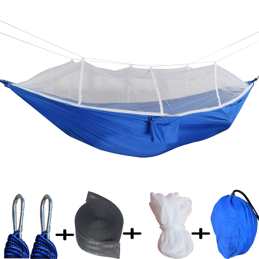 Hamaca para acampar al aire libre con mosquitera, muebles para exteriores, 1-2 personas, paracaídas, cama colgante, senderismo, colchoneta para dormir para viajes