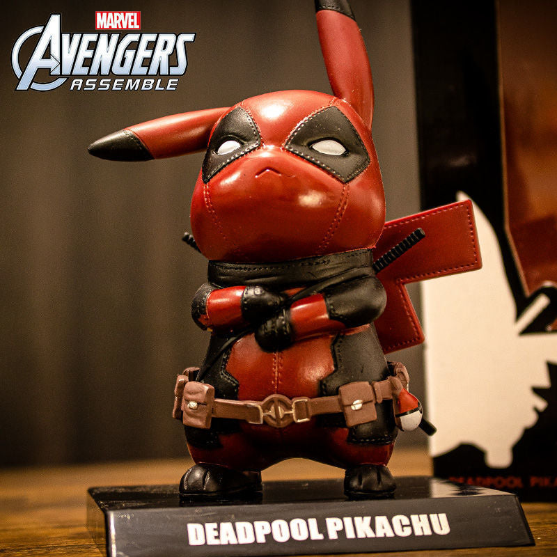 Pokemon Pikachu figura de acción Cos Marvel Dead Pool Anime muñecas decoración colección juguetes regalos para niños