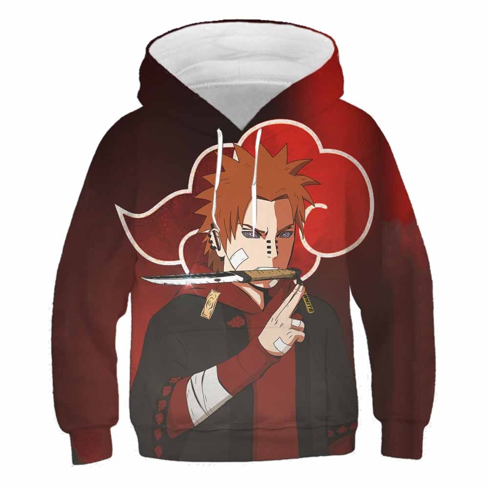 Popular Anime japonés Naruto sudadera para niños 3d Allover estampado niño Sudadera con capucha moda calle Sudadera con capucha camisa de niño otoño