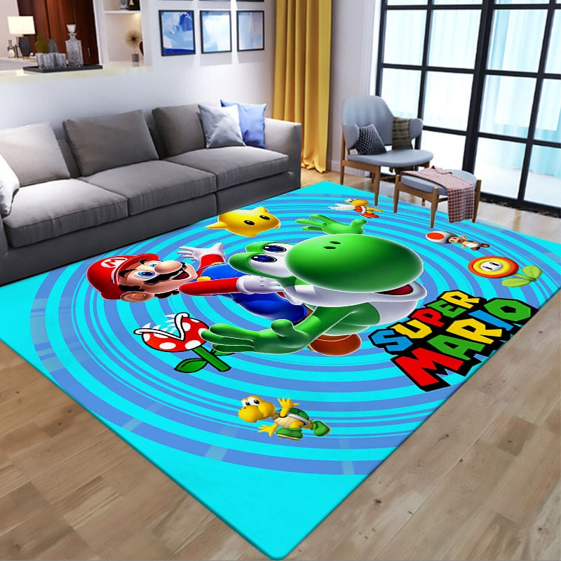 Super Marios Anti-slip Bath Mat Mario Bro Rectangle Floor Carpet Living Bathroom Flannel Rug Cartoon Kitchen Door Mat Home Decor