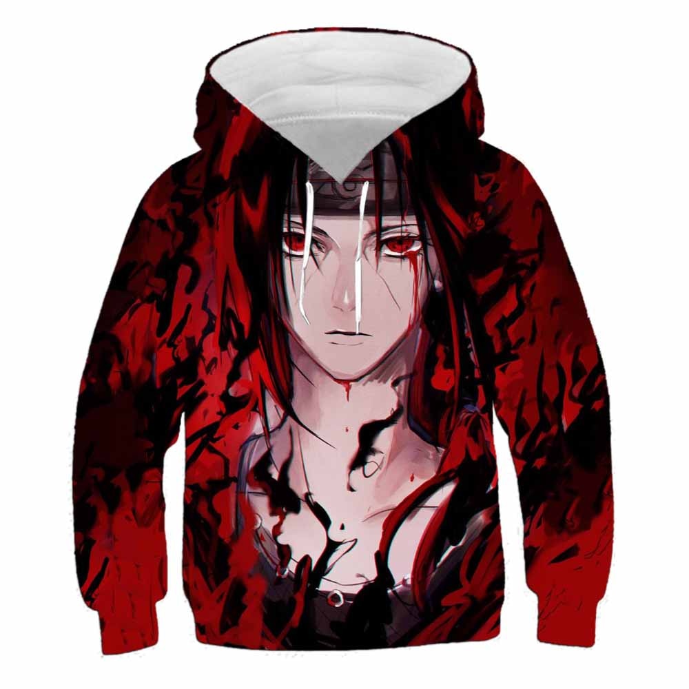 Popular Anime japonés Naruto sudadera para niños 3d Allover estampado niño Sudadera con capucha moda calle Sudadera con capucha camisa de niño otoño