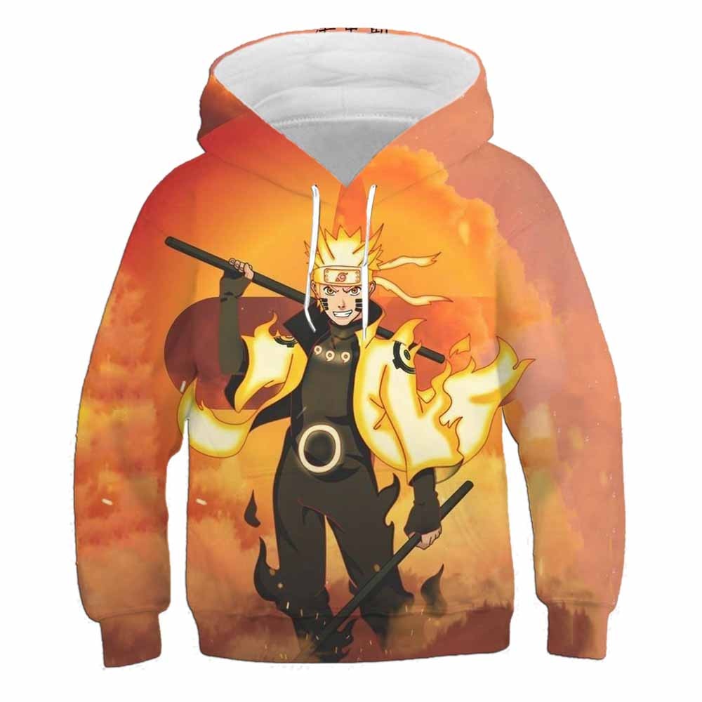 Popular Anime japonés Naruto sudadera para niños 3d Allover estampado niño Sudadera con capucha moda calle Sudadera con capucha camisa de niño otoño