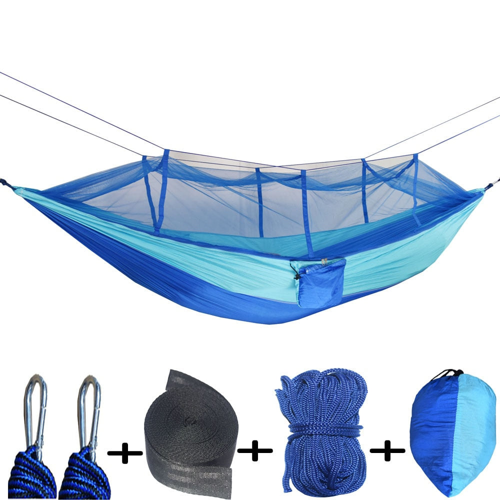 Hamaca para acampar al aire libre con mosquitera, muebles para exteriores, 1-2 personas, paracaídas, cama colgante, senderismo, colchoneta para dormir para viajes