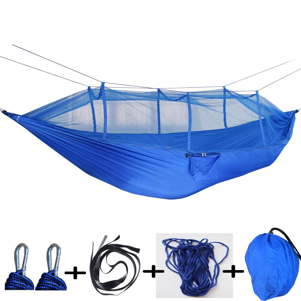 Hamaca para acampar al aire libre con mosquitera, muebles para exteriores, 1-2 personas, paracaídas, cama colgante, senderismo, colchoneta para dormir para viajes