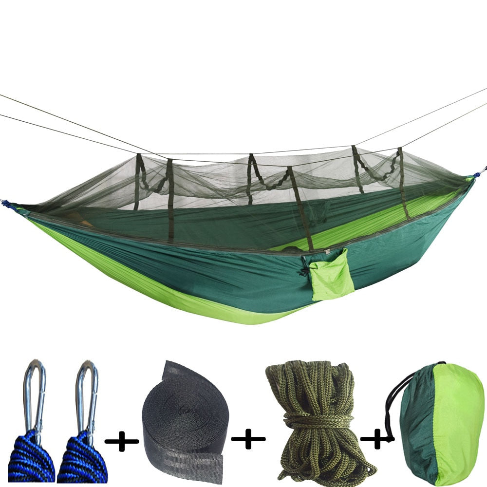 Hamaca para acampar al aire libre con mosquitera, muebles para exteriores, 1-2 personas, paracaídas, cama colgante, senderismo, colchoneta para dormir para viajes