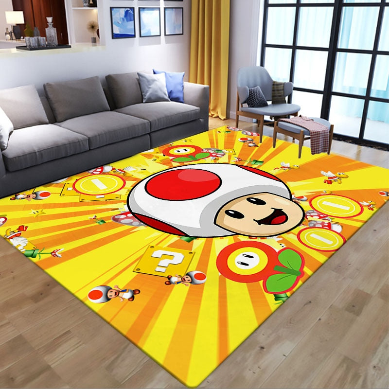 Super Marios Anti-slip Bath Mat Mario Bro Rectangle Floor Carpet Living Bathroom Flannel Rug Cartoon Kitchen Door Mat Home Decor