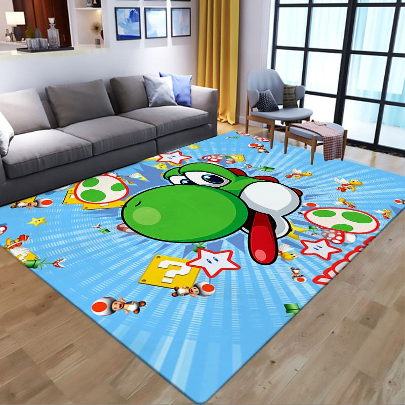 Super Marios Anti-slip Bath Mat Mario Bro Rectangle Floor Carpet Living Bathroom Flannel Rug Cartoon Kitchen Door Mat Home Decor