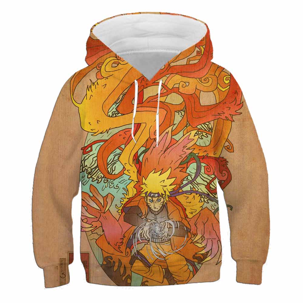 Popular Anime japonés Naruto sudadera para niños 3d Allover estampado niño Sudadera con capucha moda calle Sudadera con capucha camisa de niño otoño