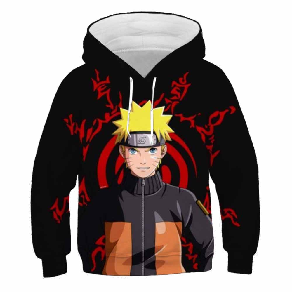 Popular Anime japonés Naruto sudadera para niños 3d Allover estampado niño Sudadera con capucha moda calle Sudadera con capucha camisa de niño otoño