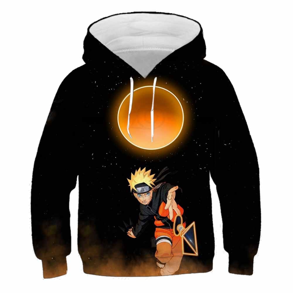 Popular Anime japonés Naruto sudadera para niños 3d Allover estampado niño Sudadera con capucha moda calle Sudadera con capucha camisa de niño otoño