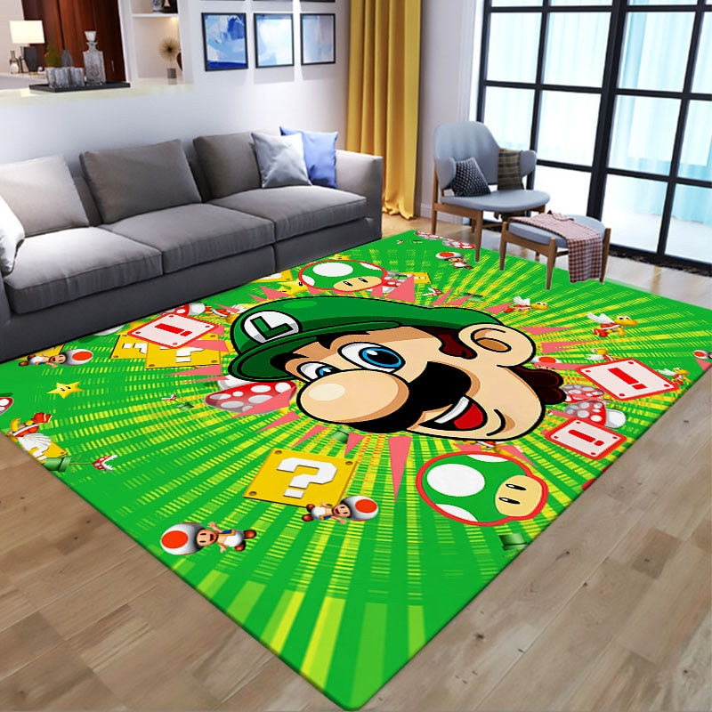 Super Marios Anti-slip Bath Mat Mario Bro Rectangle Floor Carpet Living Bathroom Flannel Rug Cartoon Kitchen Door Mat Home Decor