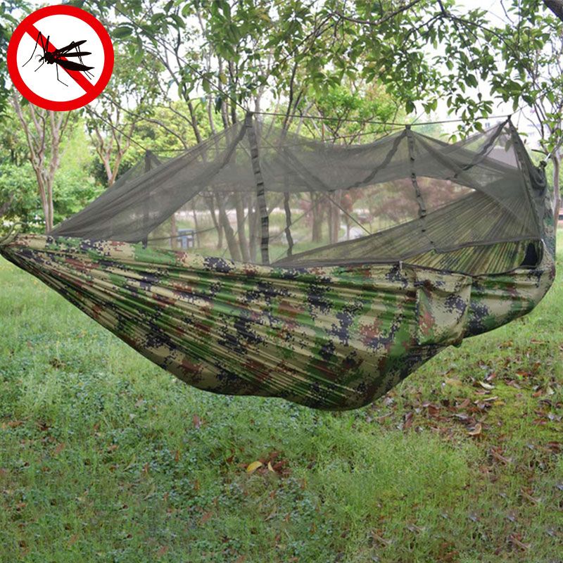 Hamaca para acampar al aire libre con mosquitera, muebles para exteriores, 1-2 personas, paracaídas, cama colgante, senderismo, colchoneta para dormir para viajes